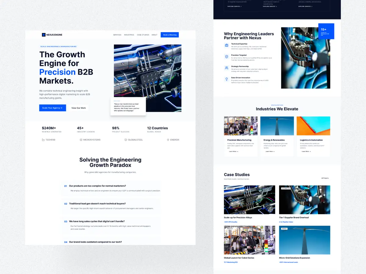 Website and landing page design and build example